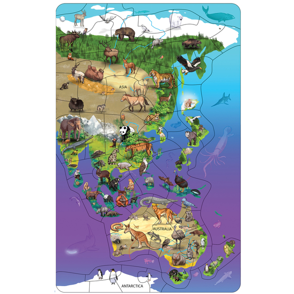 Dowling Magnets Animal Magnetism® Magnetic Wildlife Map Puzzle - Asia + Australia 734120